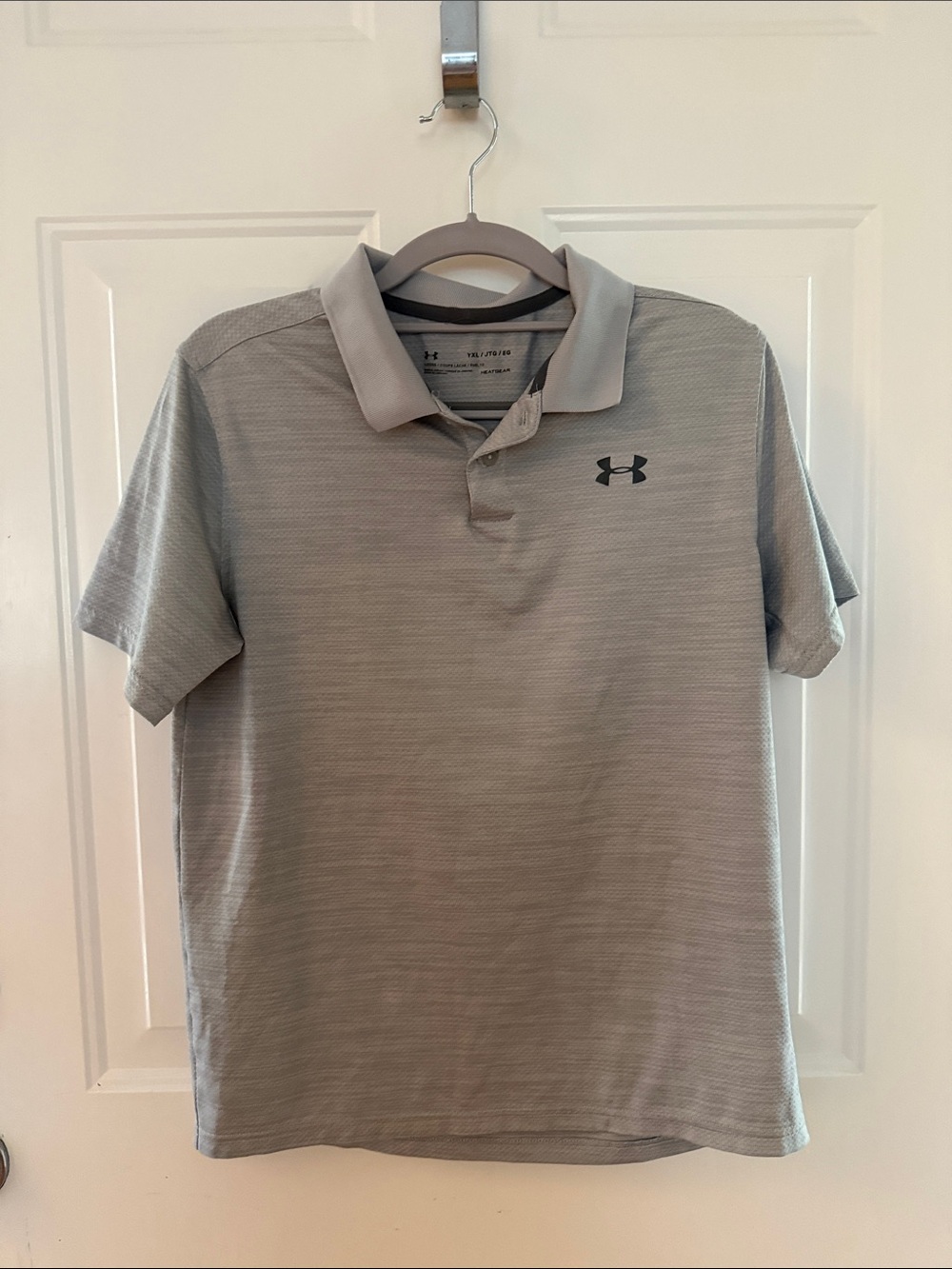 Under Armour Light Gray youth XL Performance Polo